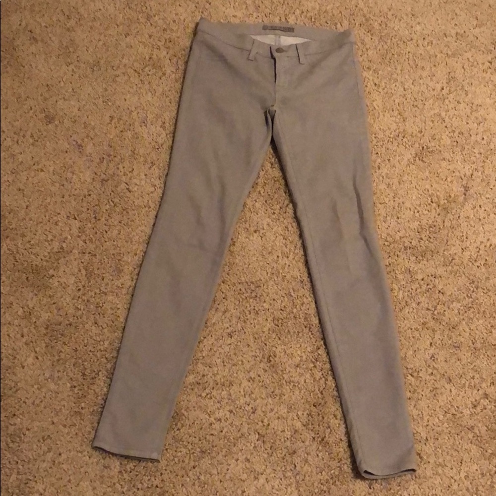 J Brand silver coated super skinny jeans